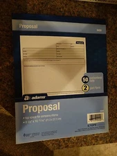 Adams Proposal Form Book, 2-Part, Carbonless, 10.19 x 8.38 Inches, 50 Sets, and