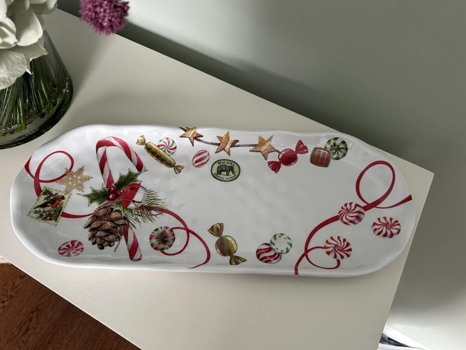 Michel Design Works Peppermint Melamine Serveware Accent Tray - Image 4 of 4