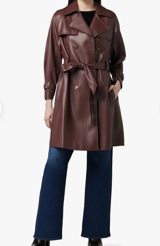 New With Tag $348 Joe’s ELIZA VEGAN LEATHER TRENCH Women Jacket Sz S - Picture 3 of 7