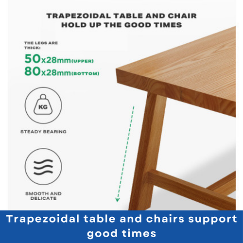 1.4M Solid Wood Dining Table, Elegant Aesthetic Design - Kitchen Furniture - Picture 8 of 10