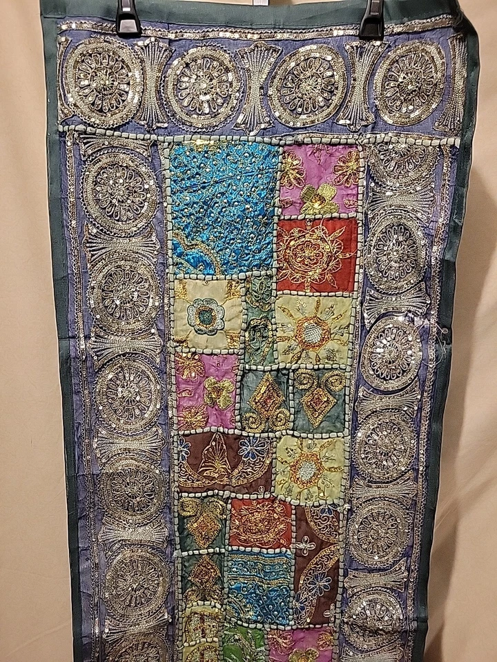 Corredor de Mesa Bohemio Colorido Bordado a Mano Multicolor 60 X 19.5 Foto 2 de 4