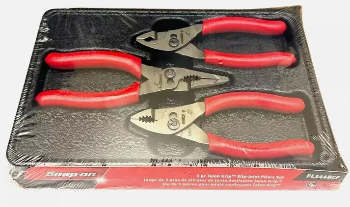SNAP ON TOOLS USA PL344BCF 3 Piece Slip Joint Pliers Set Red SNAP ON TOOLS USA PL344BCF 3 Piece Slip Joint Pliers Set Red