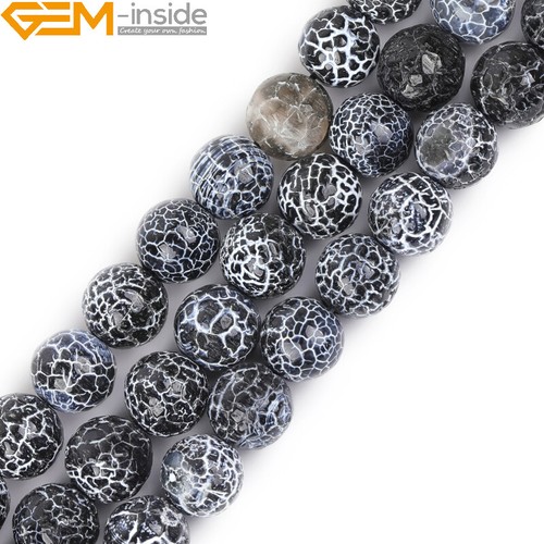 Dream Fire Agate Loose Beads - 15" 6mm Black Dragon Veins Faceted Gemstone - Picture 8 of 33