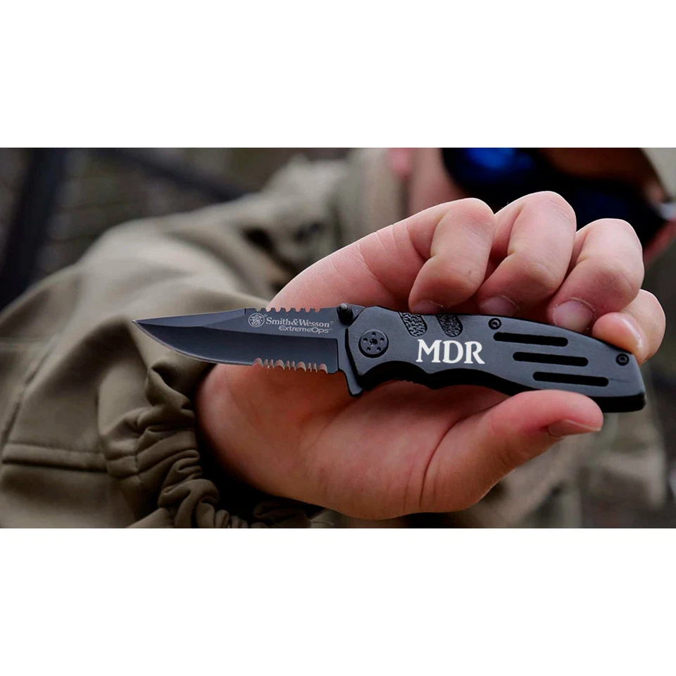 Smith & Wesson Extreme Ops Tactical SWA24S Personalized Pocket Knife, Black - Image 4 of 4