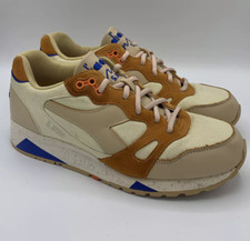 Diadora EE. UU. S8000 HECHO EN ITALIA Mazapán Beige Talla 9.5 Lona Cuero Gamuza COMO NUEVO