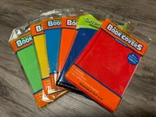 Stretchable Book Covers - Assorted 8"x10" Solid Colors - Pack of 6
