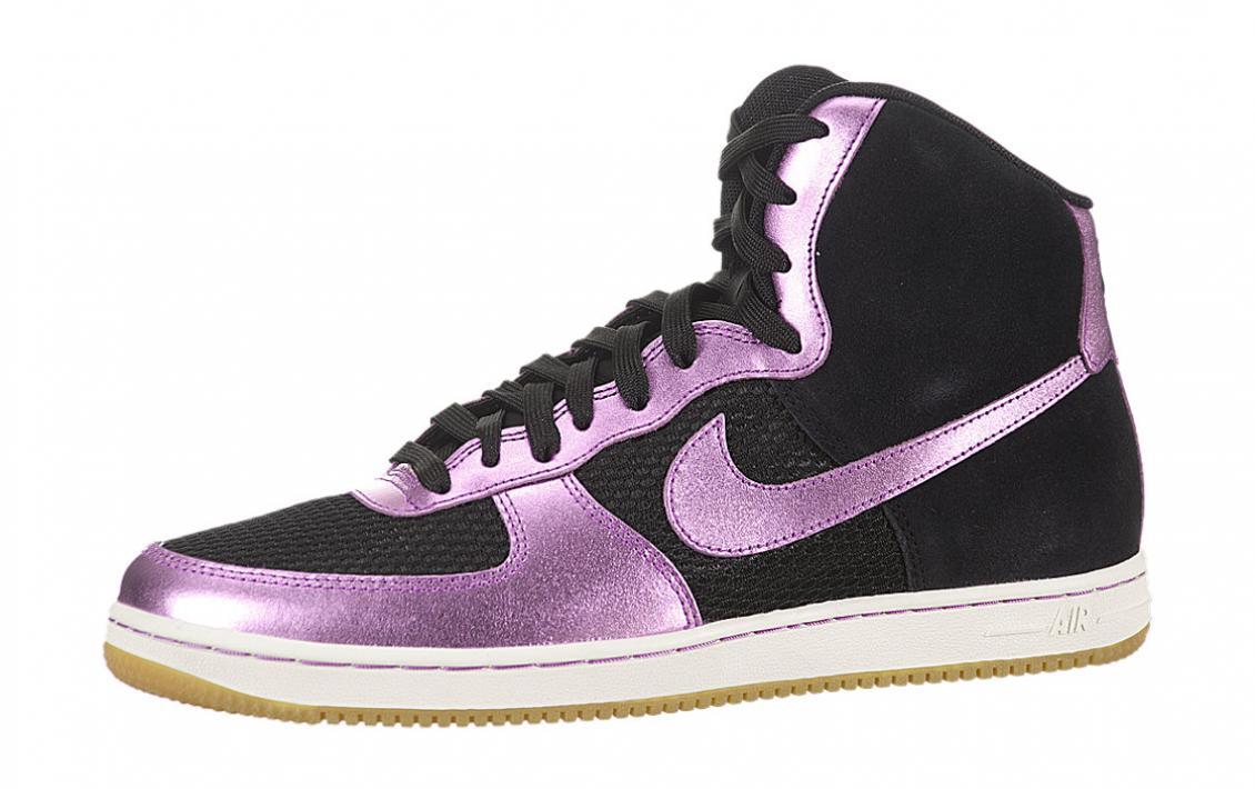 NIKE Women's Air Force 1 Light High Purple Black Shoes