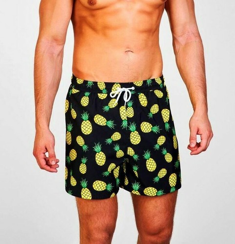 Costume da Bagno Uomo Boxer Mare Pantaloncino Shorts ANANAS nero TG M - L |  eBay