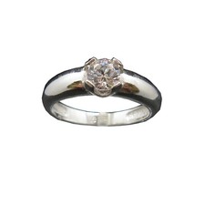 Genuine Sterling Silver Solitaire Ring Solid Hallmarked 925 5.5mm Cubic Zirconia