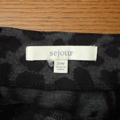 Sejour Plus Womens 22W 3X Black Gray Animal Print Pencil Skirt Stretch Career - Picture 5 of 7