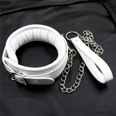 PU Leather Neck Collar Cuffs Choker Posture Slaves Corset Binding Restraint