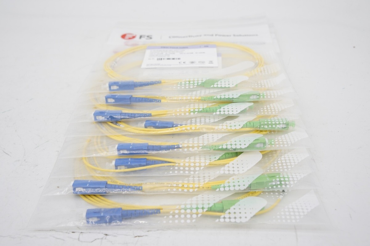 オーダー3本セット 8 Pack 2m SC UPC - SC APC Simplex OS2 OFNR 2.0mm Fiber Optic Patch