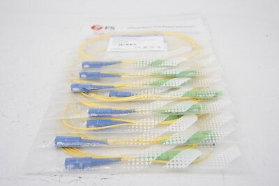 8 Pack 2m SC UPC - SC APC Simplex OS2 OFNR 2.0mm Fiber Optic Patch Cables 96014