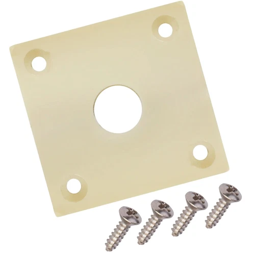 NEW Vintage Style Plastic Jack Plate Square for Les Paul Guitar - IVORY