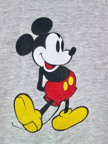 Vintage Disney Mickey Mouse Gray Crewneck Sweatshirt Child L XL Size 10 Made USA - Picture 2 of 6