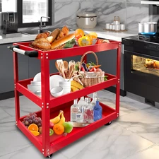 3 Tier 400 LBS Rolling Tool Cart on Wheels Heavy Duty Utility Tool for Mechanics