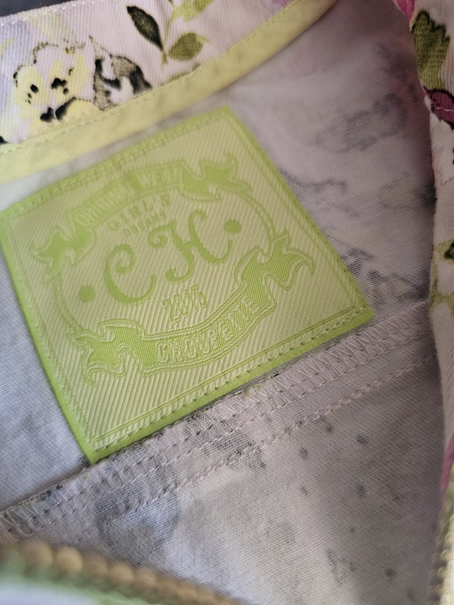 Choupette Pink And Green Kids Girls Floral Zipper Jacket Choupette Pink And Green Kids Girls Floral Zipper Jacket