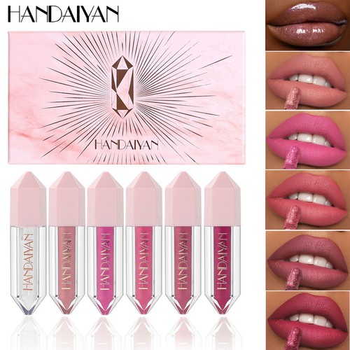 6 Colors Matte Lip Gloss Set Waterproof Long-lasting Non-stick Cup Lip Tint Set