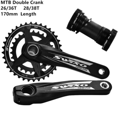 Mountain Bike Crankset 170mm Double Crank 26/36T 28/38T