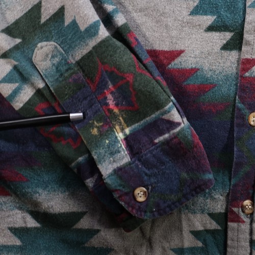 VINTAGE Cabelas Shirt Mens Extra Large Chamois Aztec Southwest Hipster American - Picture 11 of 11