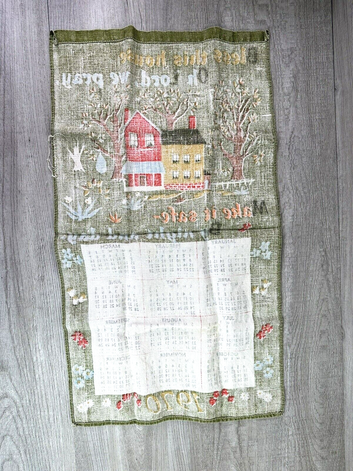 Lot of 2 1970 vintage cloth hanging wall calendars ebay
