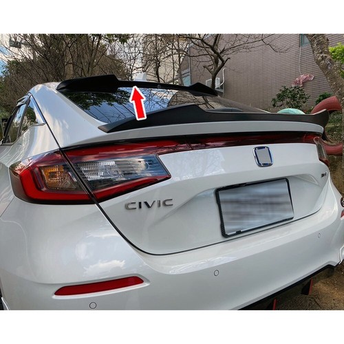 Matte Black 22-24 Fit For Honda Civic 11th 5DR Rear Window Roof Spoiler V Style - Picture 4 of 10
