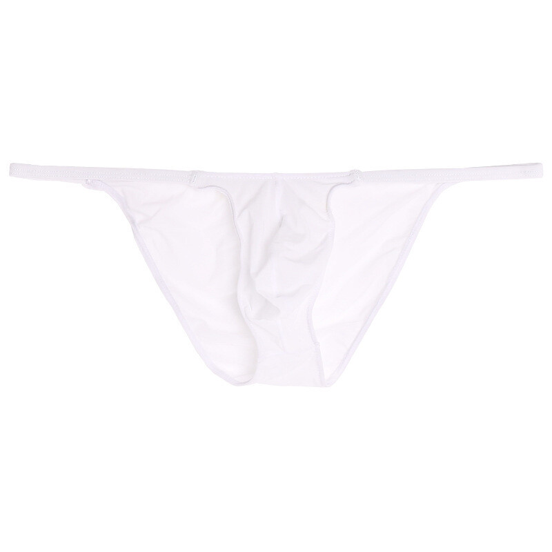 Men' s Fashion Ice Silk Thongs Men's Fashion Thin Low Rise Sexy Underwear