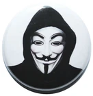 1" (25mm)  Anonymous 'V for Vendetta' Revolution Mask Button Badge Pin