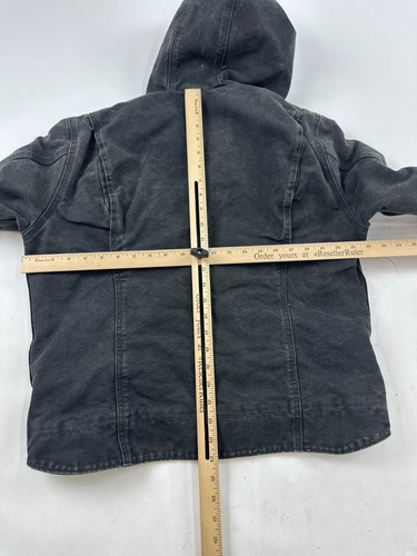 Carhartt Jacket Womens Medium Black Sherpa Lined Workwear WJ141 Hooded Full Zip - Picture 10 of 12
