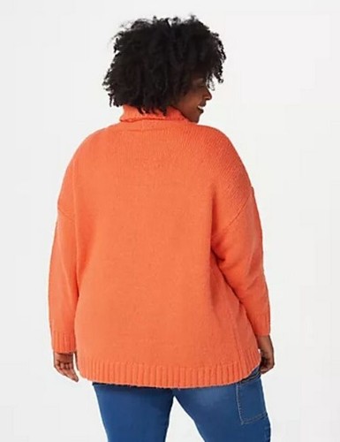 G.I.L.I. Long Sleeve Oversized Turtle Neck Sweater Spring Orange S New Gili - Picture 2 of 4