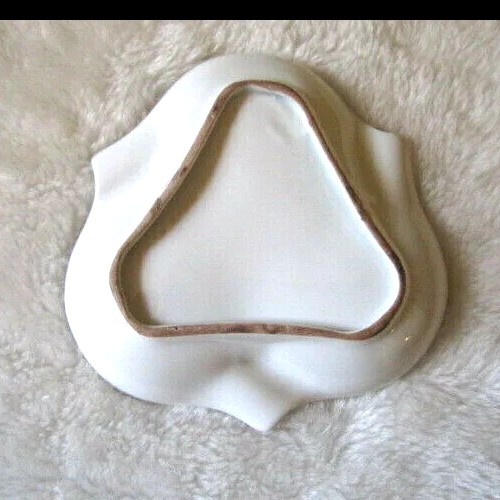 VINTAGE PORCELAIN ASHTRAY TRINKET DISH PINK HAND PAINTED FLOWERS MID CENTURY - Picture 10 of 10