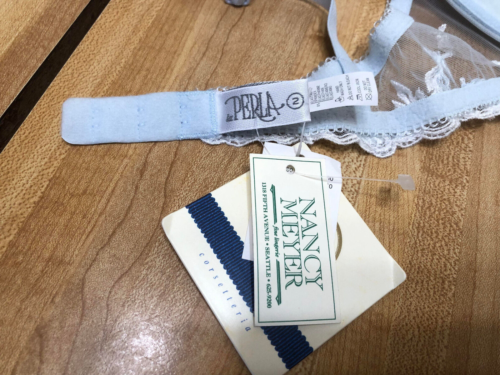 Reggiseno Imbottito In Pizzo Vintage La Perla Taglia 75/2 34 Bambino Blu Sottofilo Made in Italy - Foto 6 di 6