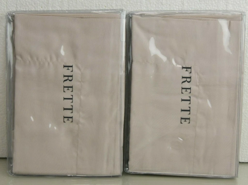 $240 NUEVO Frette Mathivet JUEGO DE 2 PIEZAS de SHAMS Algodón Crema Sham ESTÁNDAR Foto 2 de 4