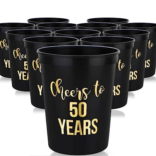 12 Pack Cheers to 50 Years Birthday Decorations 50th Birthday Cups Party Favors - Picture 1 of 8