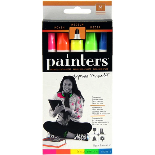 Elmers/X-Acto Elmer's Painters (R) Opaque Paint Markers Medium Point 5/Pk-Neon C