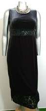 Women's DRESSING CLIO OCCASION MIDI VELVET DRESS Size M Gray Charcoal Sleeveless