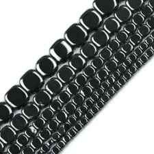 3/4/6/8MM Natural Flat Square Cube Black Hematite Loose Beads For Jewelry Making