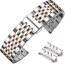Niziruoup Stainless Steel Watch Band Straight & Curved End Q-05-SRG-22mm