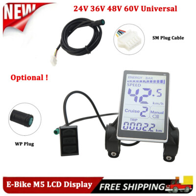 E-Bike LCD Display 24V 36V 48V 60V 5 Pin Electric Scooter M5 Panel Speed Meter