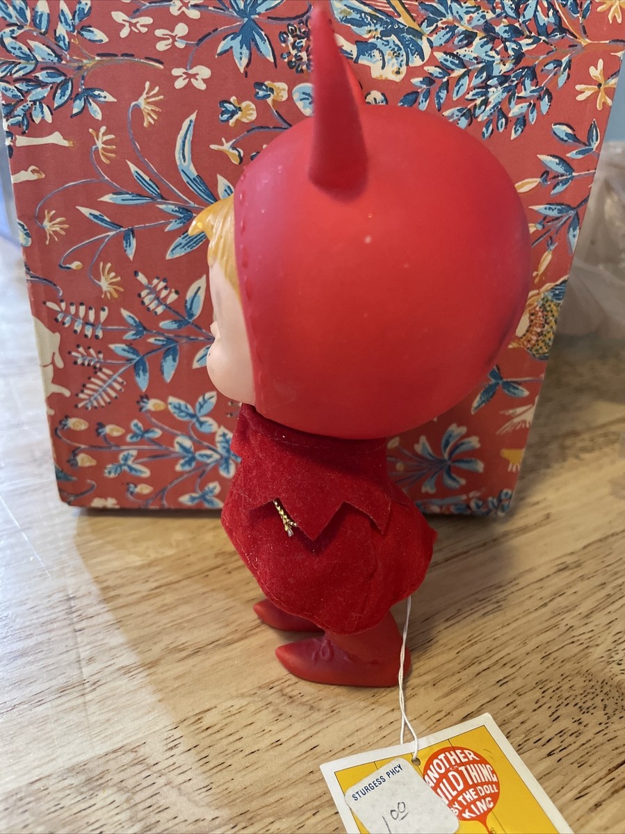 Vintage 1970 Kamar Japan Little Devil Boy Plastic Doll Kitschy W