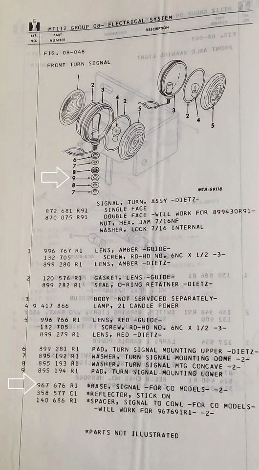Base de montaje de señal de giro delantera International Harvester Loadstar Cabover Foto 4 de 4