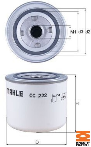 Knecht OC222 ÖLfilter MotoröLfilter FüR Alfa Romeo FüR Lancia FüR Volvo-image