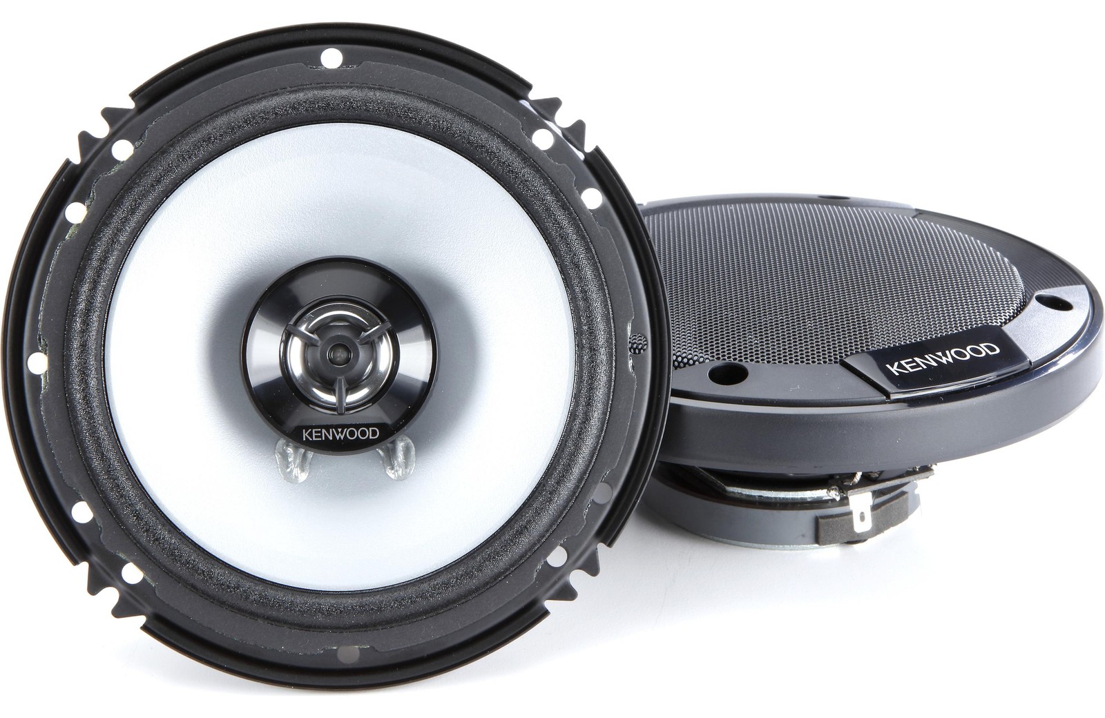 2 Kenwood KFC-1666S 6.5 inch Front & Rear Door Car Speakers with Speaker Adapter