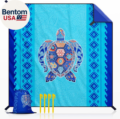 Beach Blanket Waterproof Sandproof, 10'X 9' Extra Large, Soft and Sturdy, Light