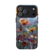 For iPhone/Galaxy/Pixel  Phone Ink Tough Case - Rainbow Glass Flowers