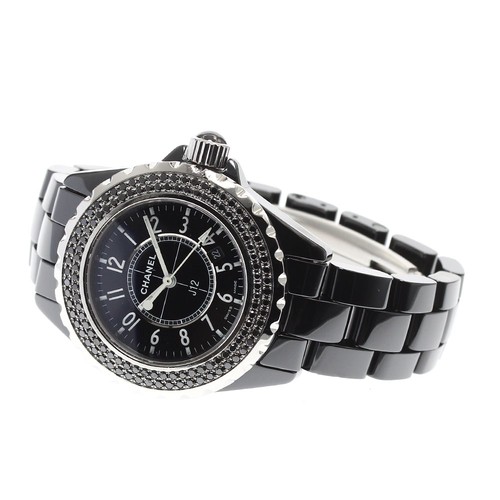CHANEL J12 H1416 Black Ceramic Black Diamond Bezel Quartz Damenuhr_891205 - Bild 3 von 7