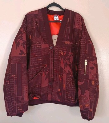 New Nike x Naomi Osaka Jacquard Jacket Womens XL Extra Burgundy Crush FV7795 652