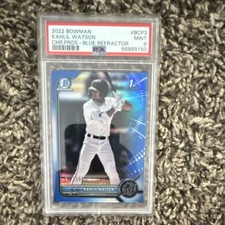 Bowman 2022 Chrome Prospects Blue Refractor /150 #BCP-3 Kahlil Watson PSA 9