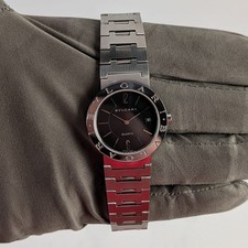 Bulgari Bvlgari Mens Black Dial Quartz Watch - BB33SS
