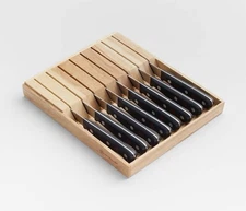 WÜSTHOF Gourmet White 9-Piece In-Drawer Steak Knife Set. NIB